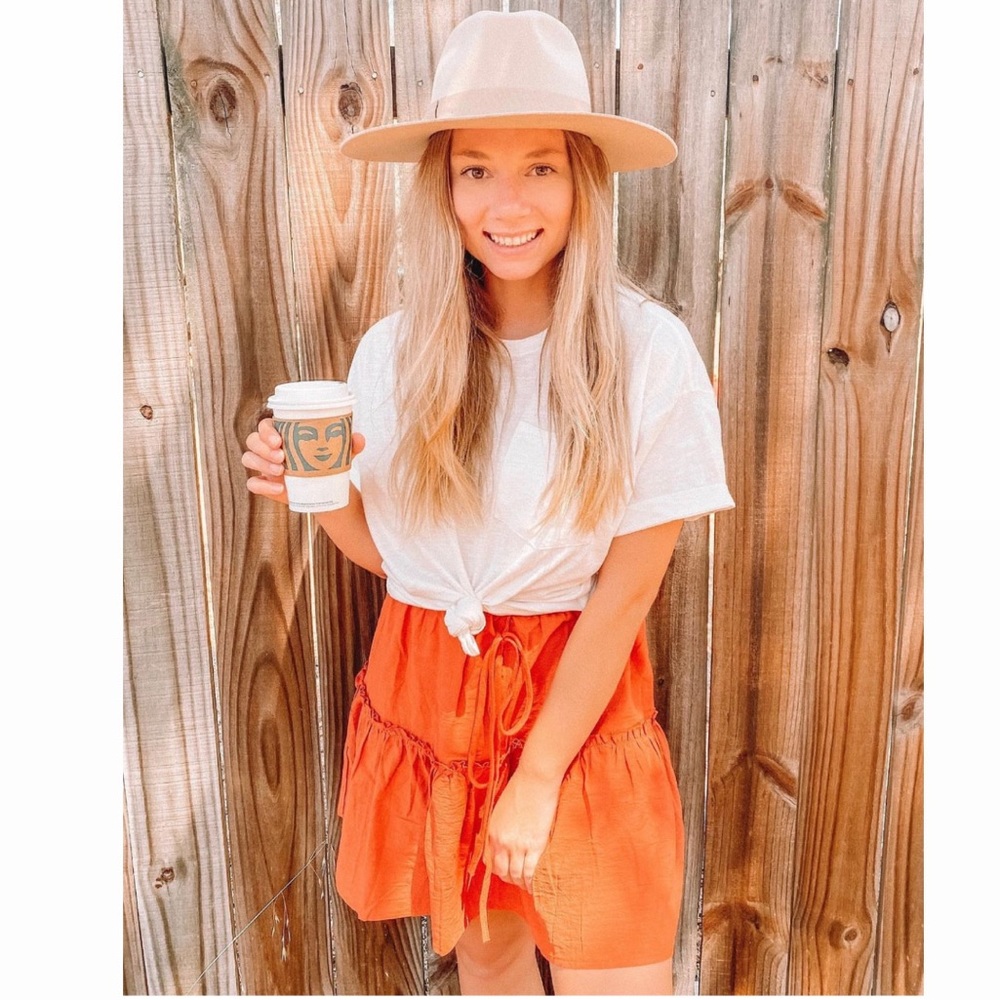 Orange Mini Skirt